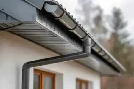 Pose de gouttières en zinc par un couvreur au Porge